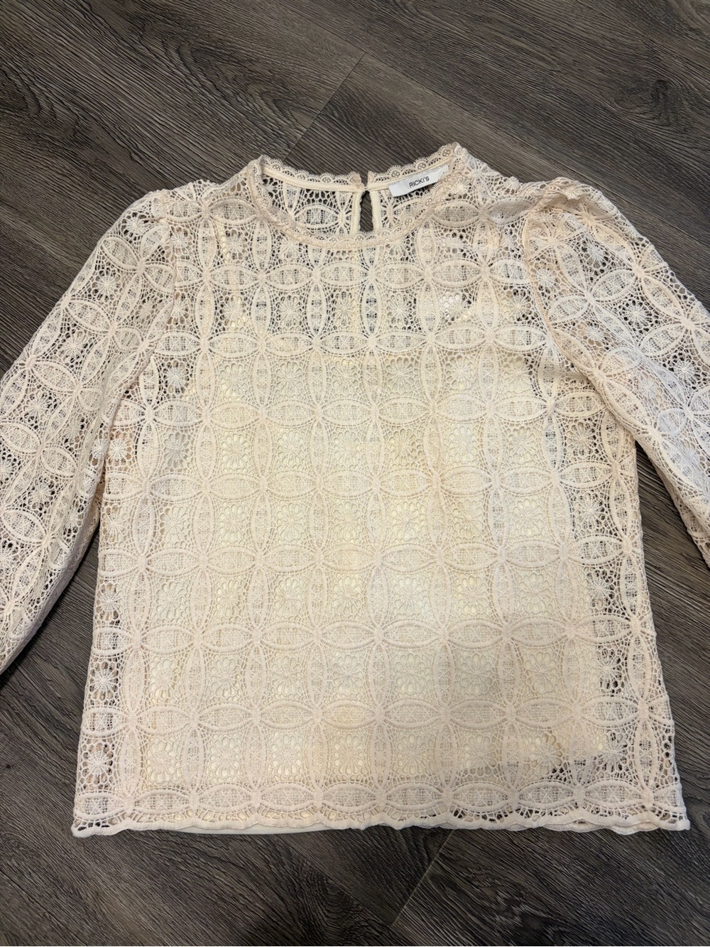 Ricki's Cream Lace Long-Sleeve Blouse